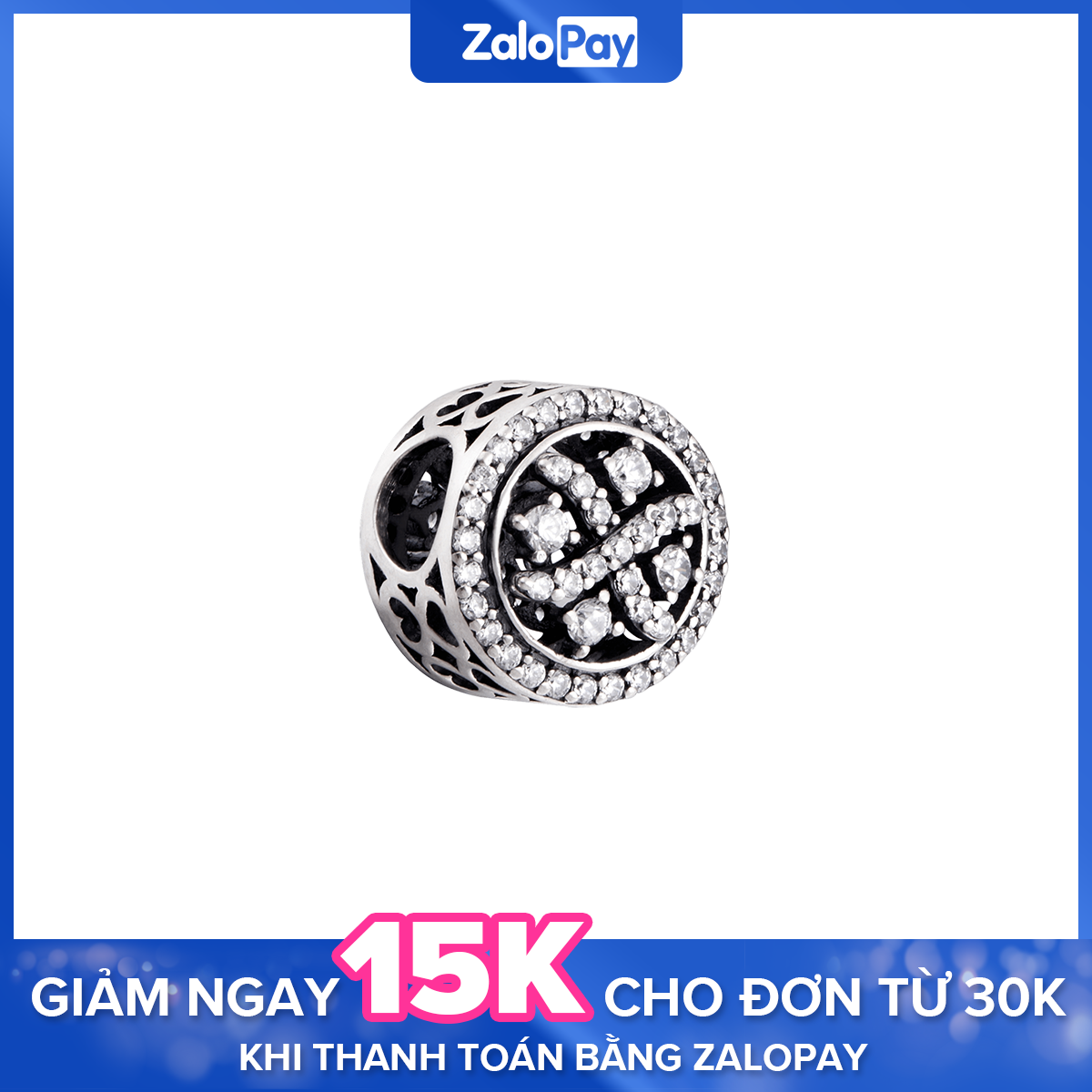 HẠT CHARM XỎ DIY PNJSILVER HÌNH HOA VĂN XMXMK060080