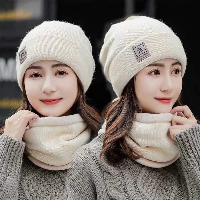 Set mũ len kèm khăn ấm áp cho mùa đông