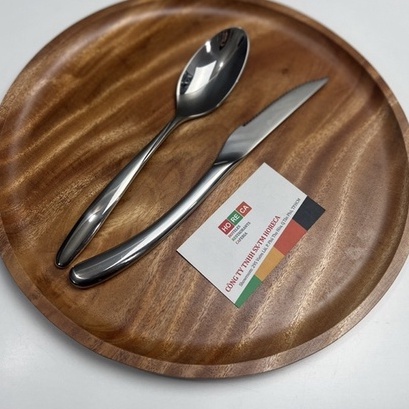 dao dĩa(nĩa) ăn bít tết inox cao cấp, đuôi cong Costa