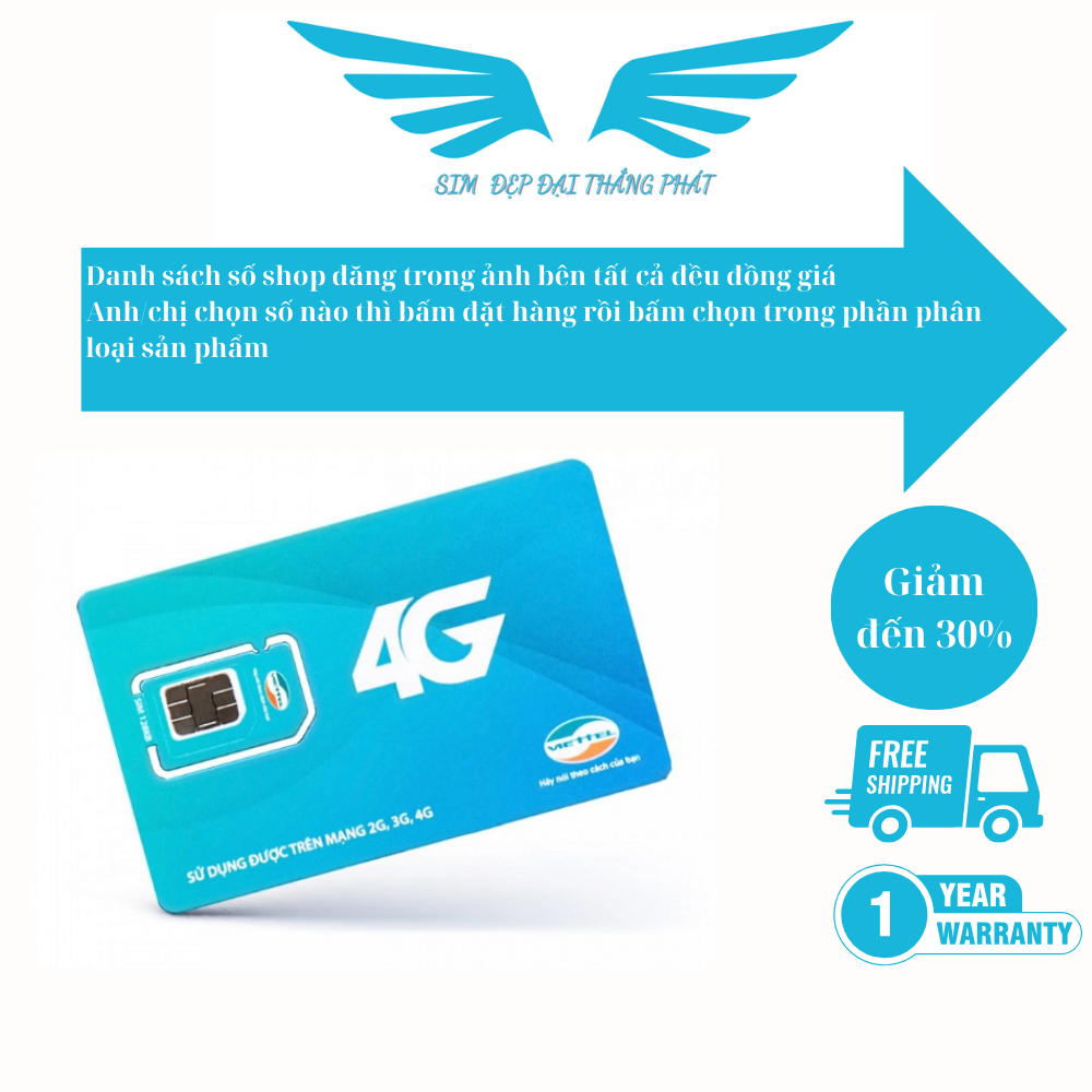 Sim số đẹp Viettel trả trước sim lộc phát, sim tam hoa 222, sim mới chưa đăng ký chưa kích hoạt