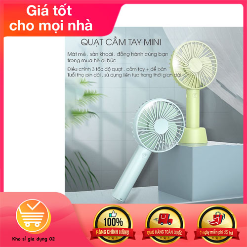 Quạt Mini Tích Điện Cầm Tay Để Bàn 3 Chế Độ Gió