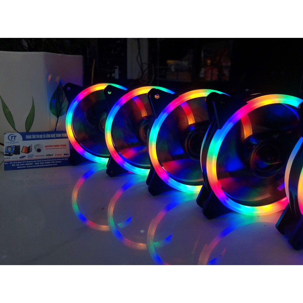 Quạt tản nhiệt,Fan Led COOLMOON S2 RGB LED (Không cần Hub)