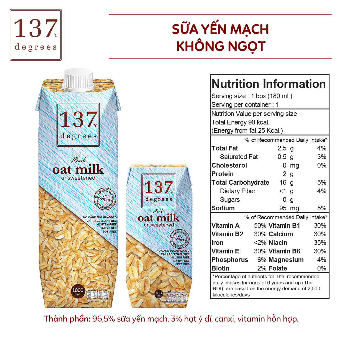 Combo 4 pack of 137 degrees seed milk (180ml x 12 boxes)