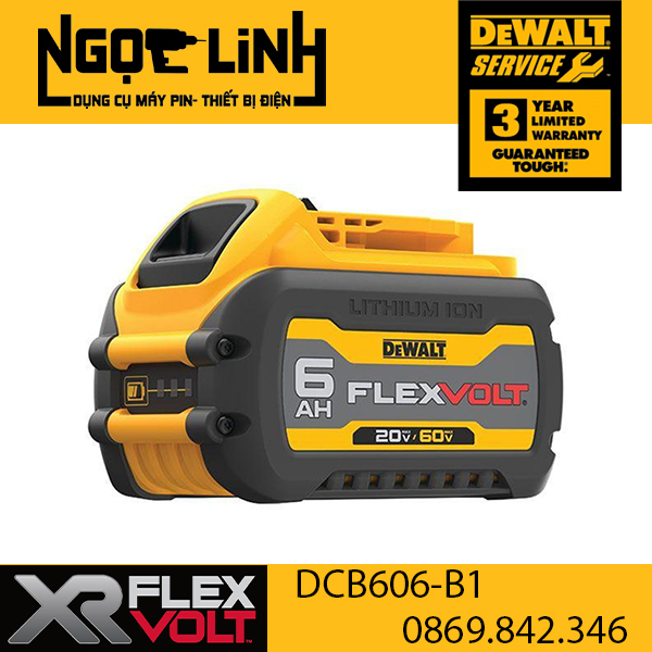 Pin Flexvolt Dewalt DCB606-KR (20V-6Ah - Pin 6Ah Dewalt - Pin 60v Dewalt)
