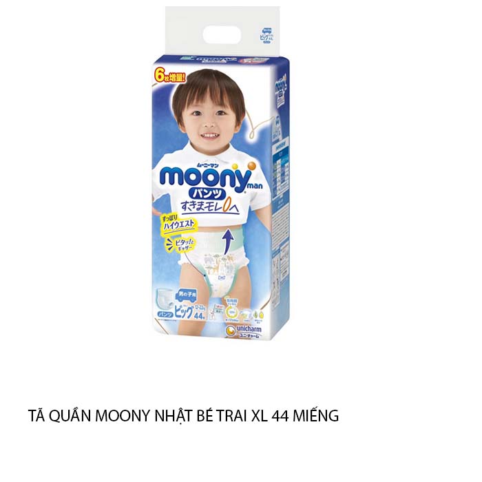 Tã Quần Moony Nhật Bé Trai Size XL 38/44 Miếng  (cho bé 12 - 17 kg)