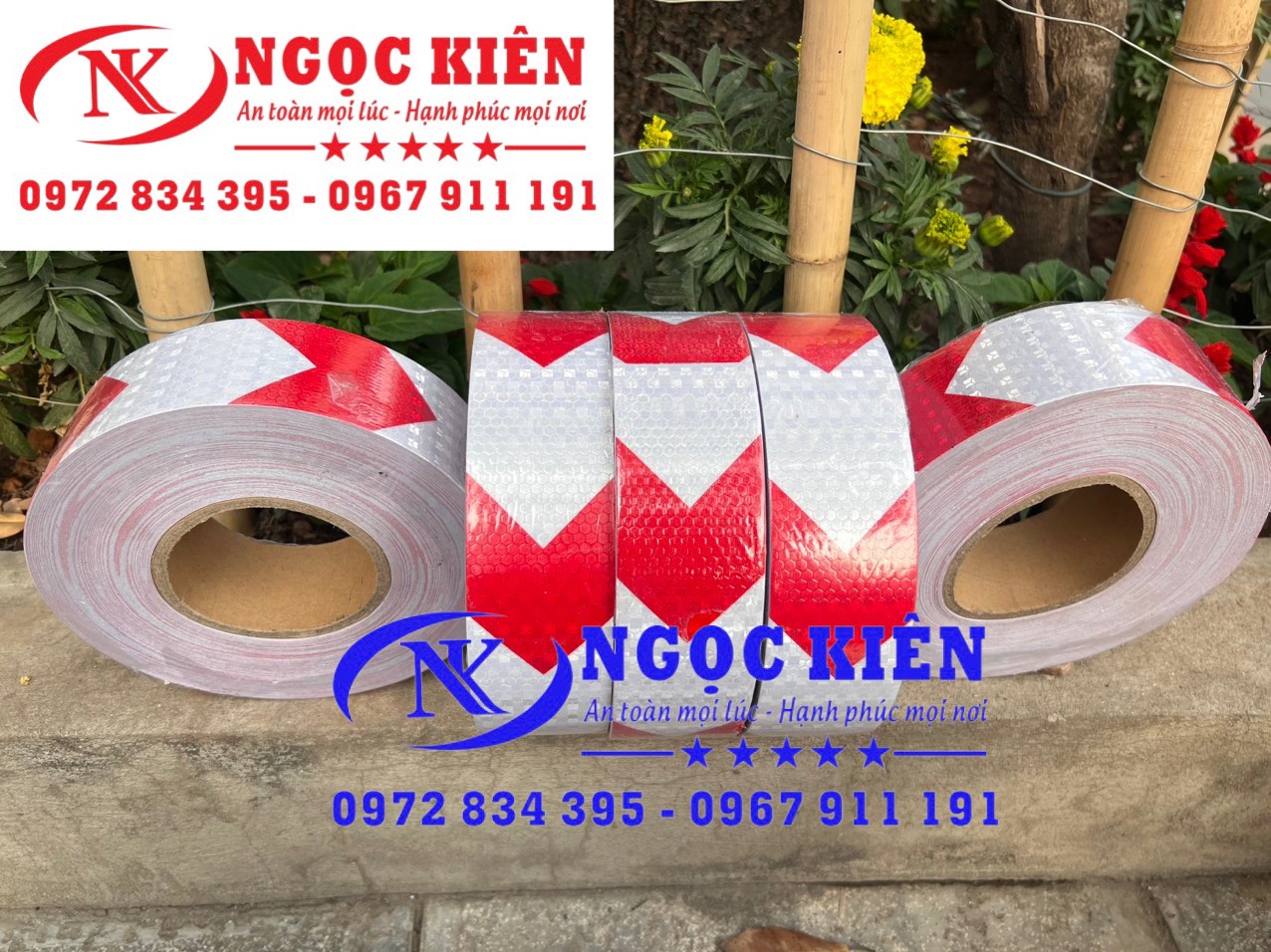 decan phản quang dán-cuộn phản quang mũi tên trắng đỏ