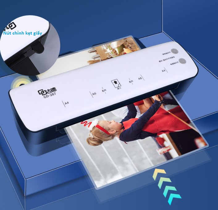 Máy ép plastic A4 GD287 tặng kèm màng ép