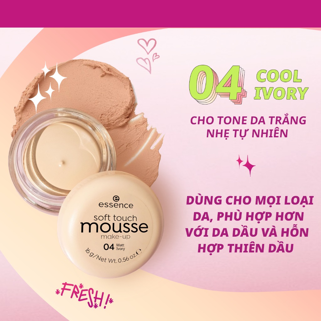 Phấn tươi Đức Essence soft touch mouse ( màu sáng 04)- LYLYGA BEAUTY