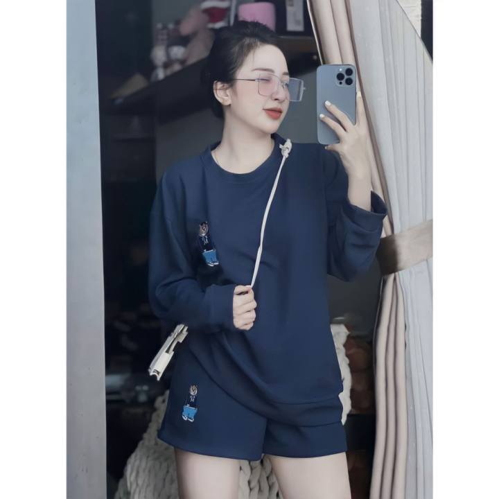 Bộ Áo Thun Nữ Thêu Gấu Dáng Rộng Set Áo Dài Tay Mix Quần Đùi Cạp Chun Freesize – No Brand , SKU – 2099678411_VNAMZ-9866504133 – lazada.vn 🛒Top1Shop🛒 🇻🇳 Top1Vietnam 🇻🇳 🛍🛒 🇻🇳🇻🇳🇻🇳🛍🛒