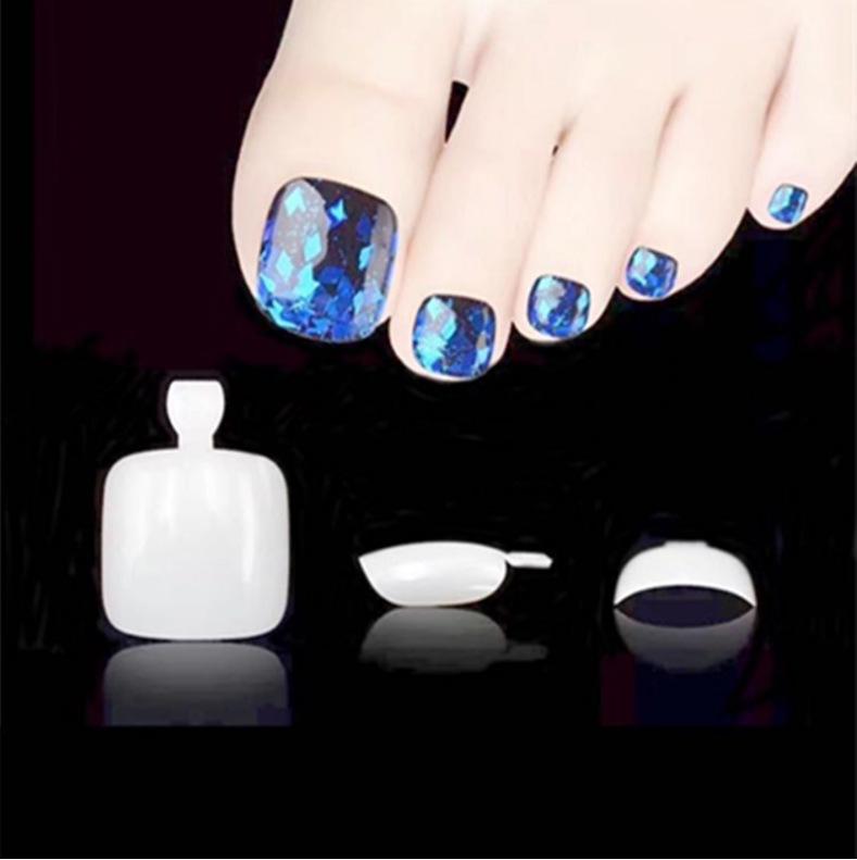 [HCM]Hộp 100 Móng Chân Giả Tự Nhiên (kèm dũa + keo dán)