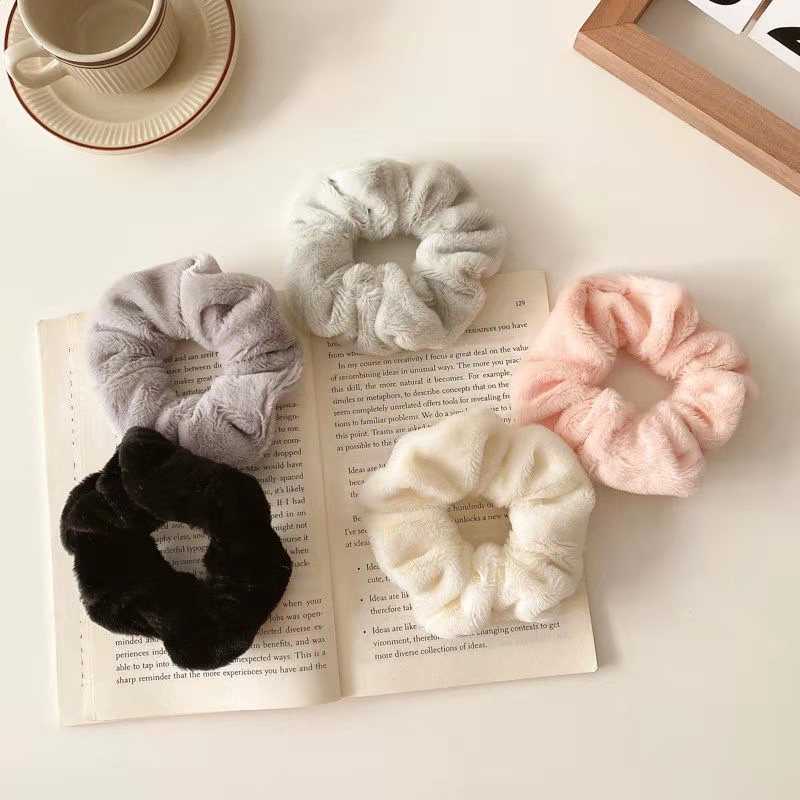 Dây Buộc Tóc Cột Tóc Vải Nhung Scrunchies Trơn Kute
