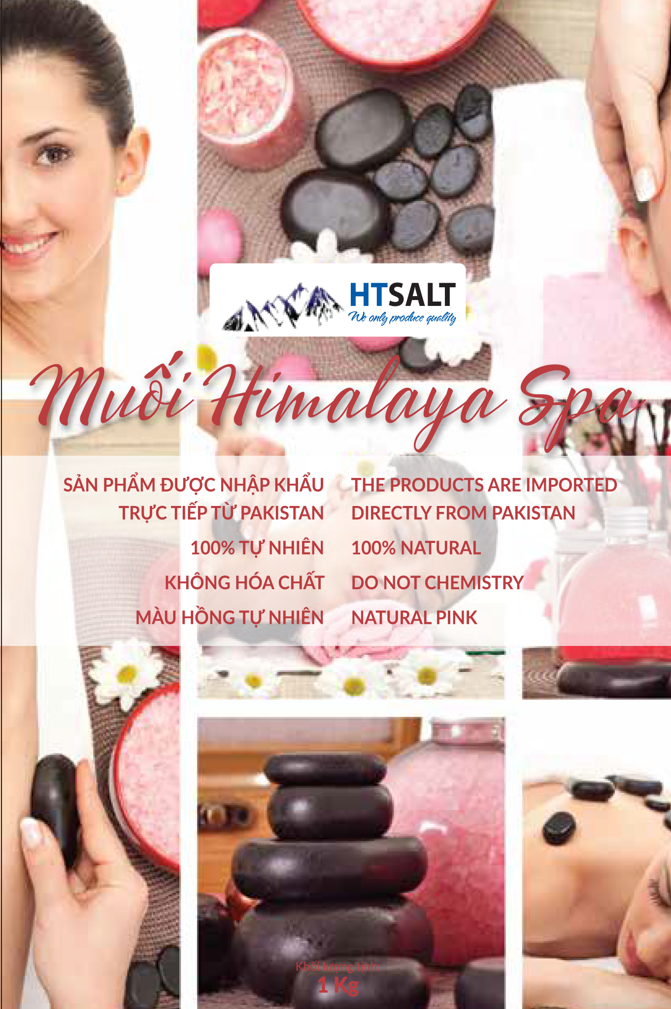 Muối tắm Himalaya nhập khẩu Pakistan - loại hạt 1 kg