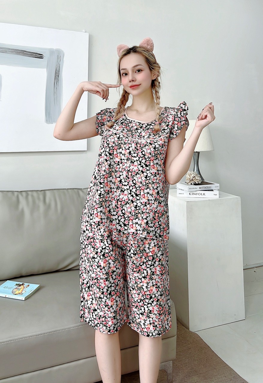 [HCM]ĐỒ BỘ LỤA MẶC NHÀ HOA NHÍ DỄ THƯƠNG