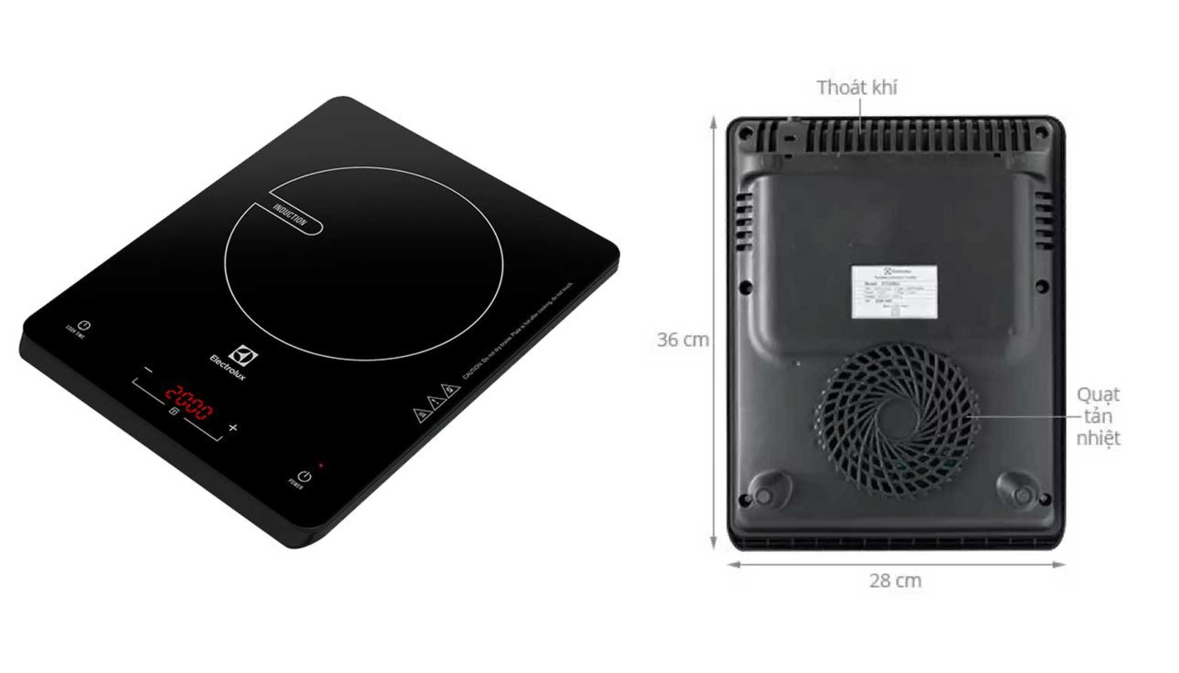 Bếp điện từ ELECTROLUX ETD29MKC ( kèm nồi) 2000W (Giá áp dụng giao tại HN, HCM& các tỉnh liên hệ shop)