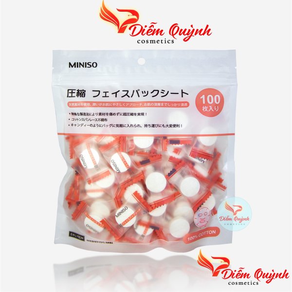 Mặt nạ giấy nén Miniso Nhật Bản 100 viên giá rẻ