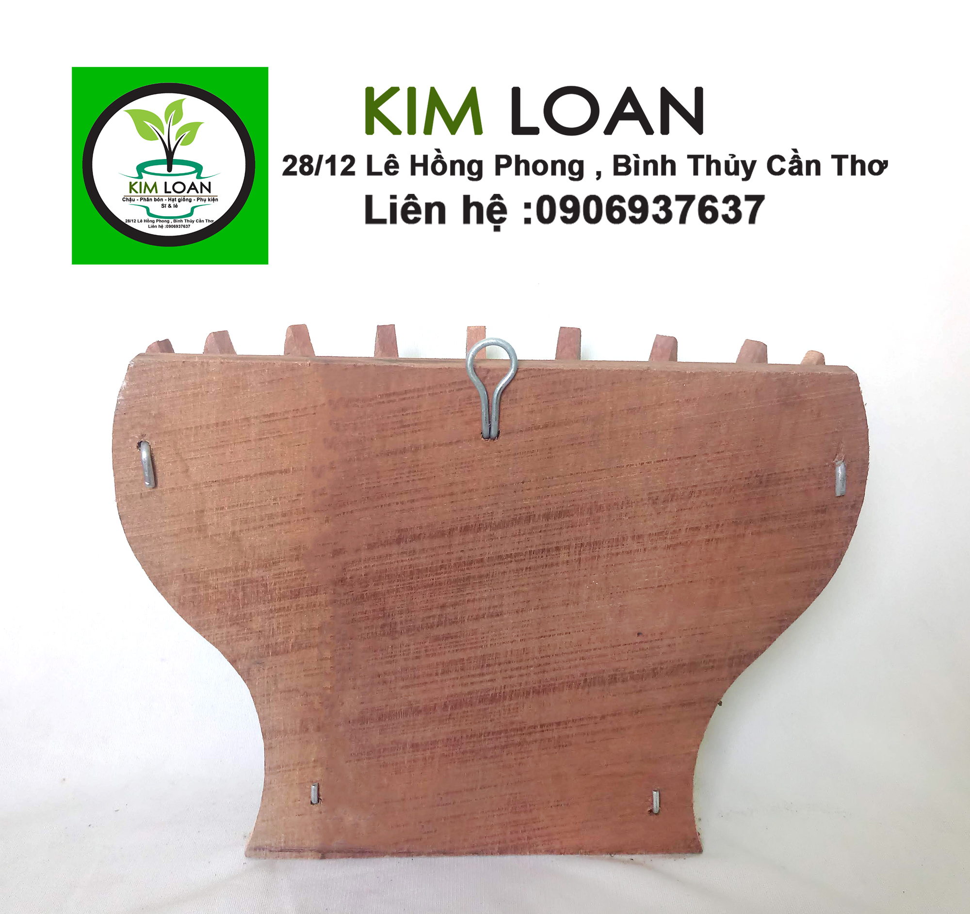 Combo 2 chậu lan gỗ ốp tường 21x14x14cm