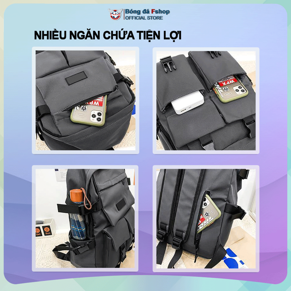 Balo Đi Học – MS08 – Balo Nam Nữ Trơn Basic – Tặng tất