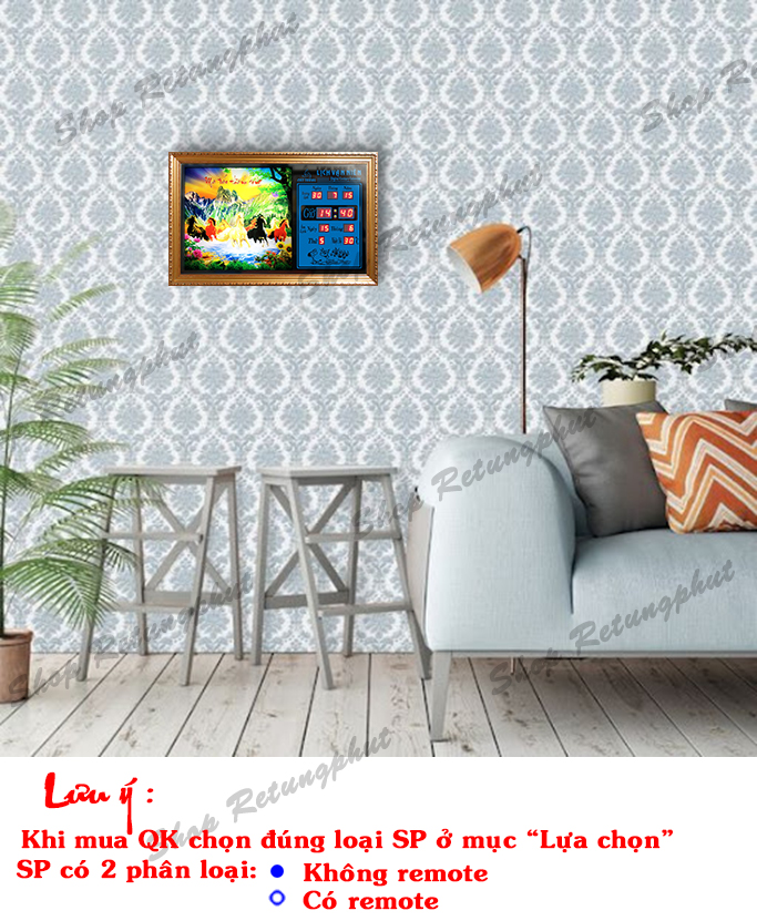 Lịch Vạn Niên - Mã Đáo 55110 (KT 55x35x7cm)_Có 2 loại (không Remote và có Remote)