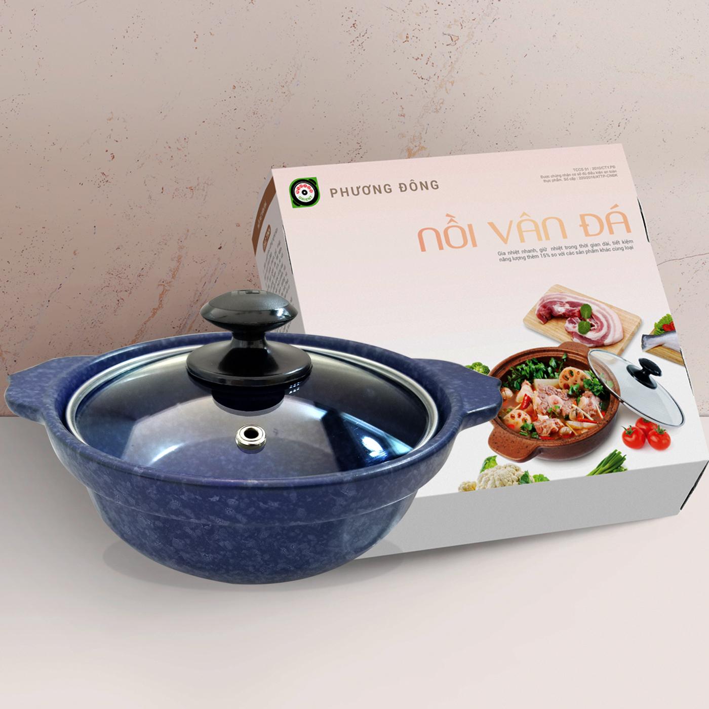 Nồi sứ cạn vân đá phương đông pdvc-2.5l