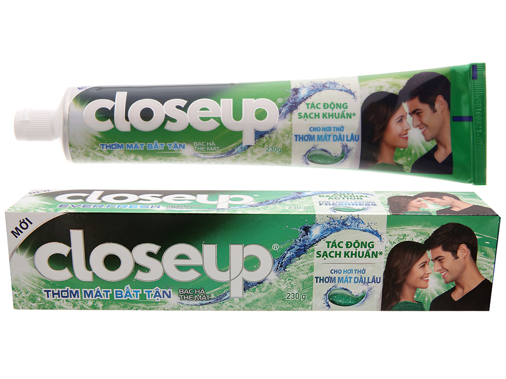 [HCM]Kem đánh răng Closeup bạc hà thơm mát bất tận 230g