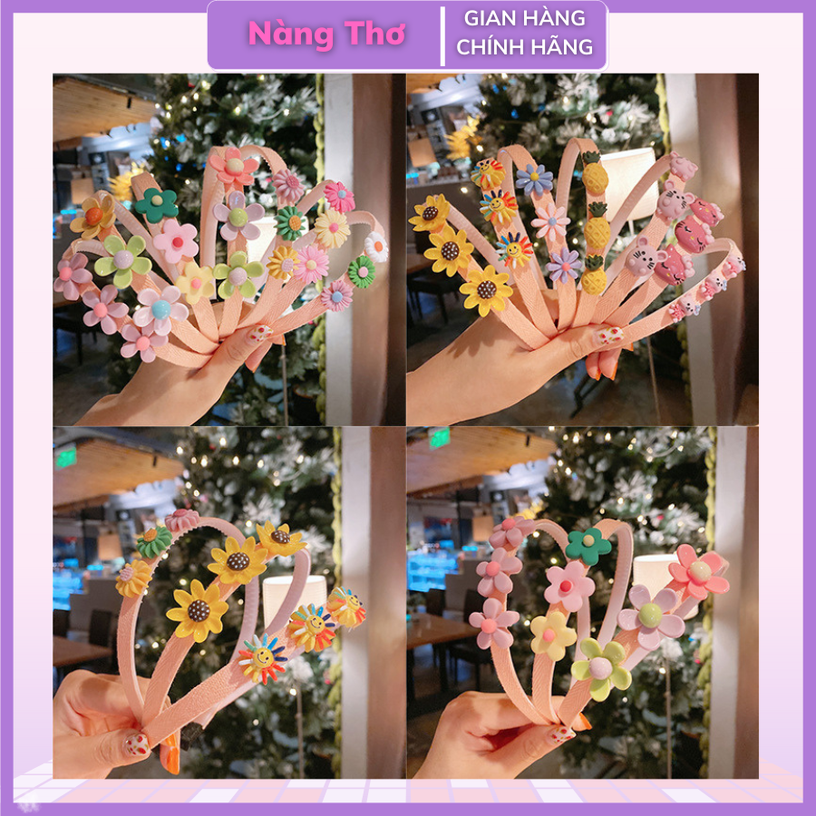 Bờm/Cài Tóc Cho Bé Đính Hoa Xinh Xắn Đáng Yêu