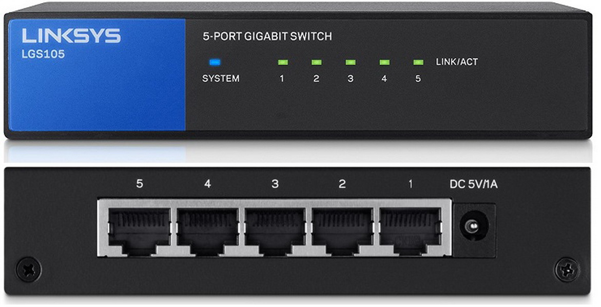 Thiết bị mạng switch linksys 5 port business desktop gigabit lgs105 10/100/1000mbps