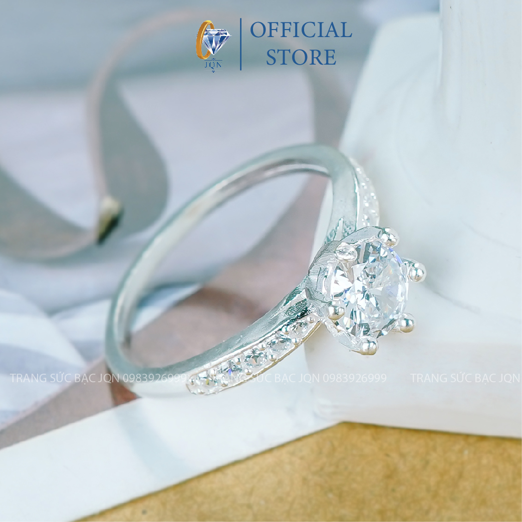 Nhẫn Bạc Nữ JQN Nhẫn Nữ Đính Đá N16