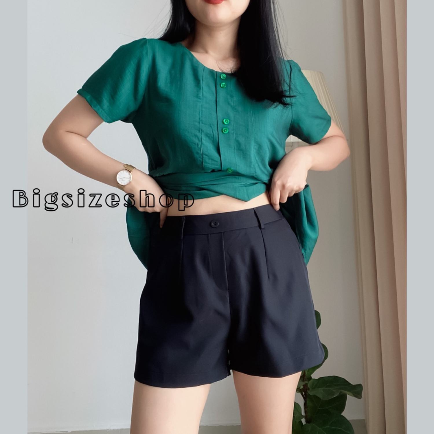 (50 - 90 KG) ÁO XANH BB, CHẤT LỤA XƯỚC THOÁNG MÁT, FORM DÁNG THOẢI MÁI, CHE EO VÀ BỤNG CỰC TỐT