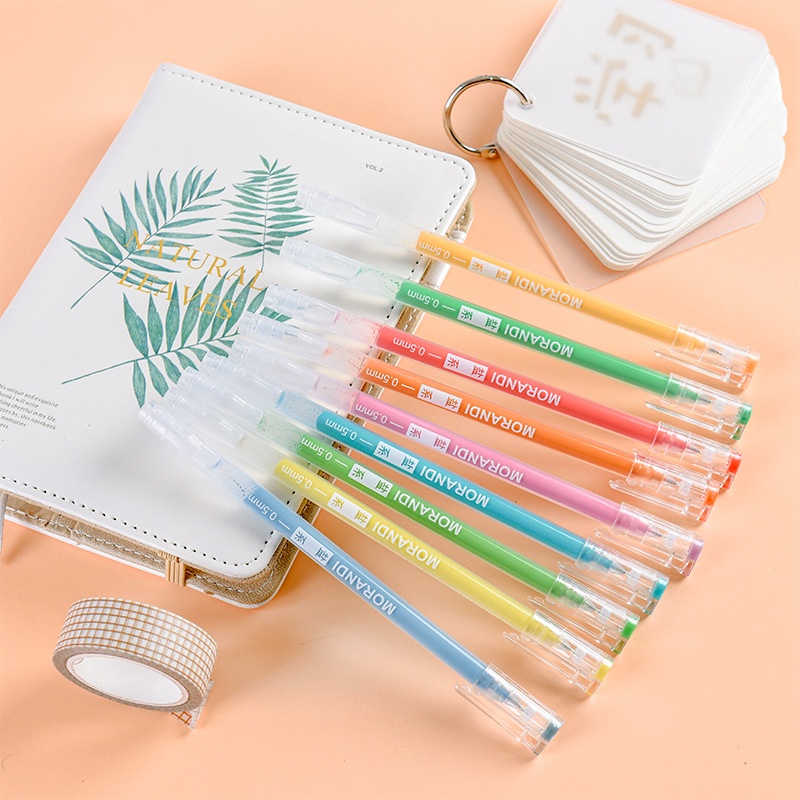 Bút mực Morandi ngòi 0.5mm set 9 chiếc nhiều màu B7