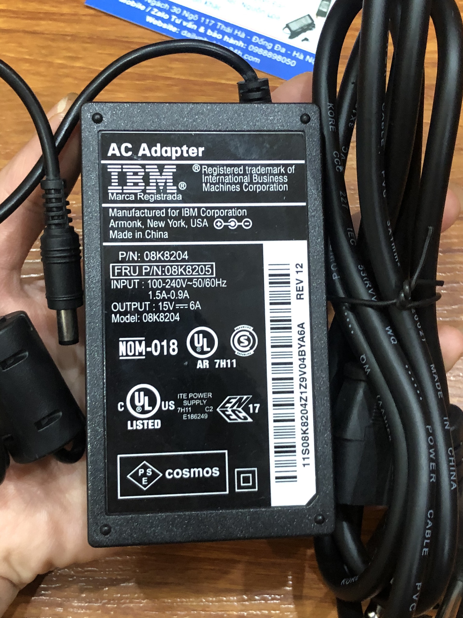 Dây sạc loa kéo 15v-6a cho loa acnos