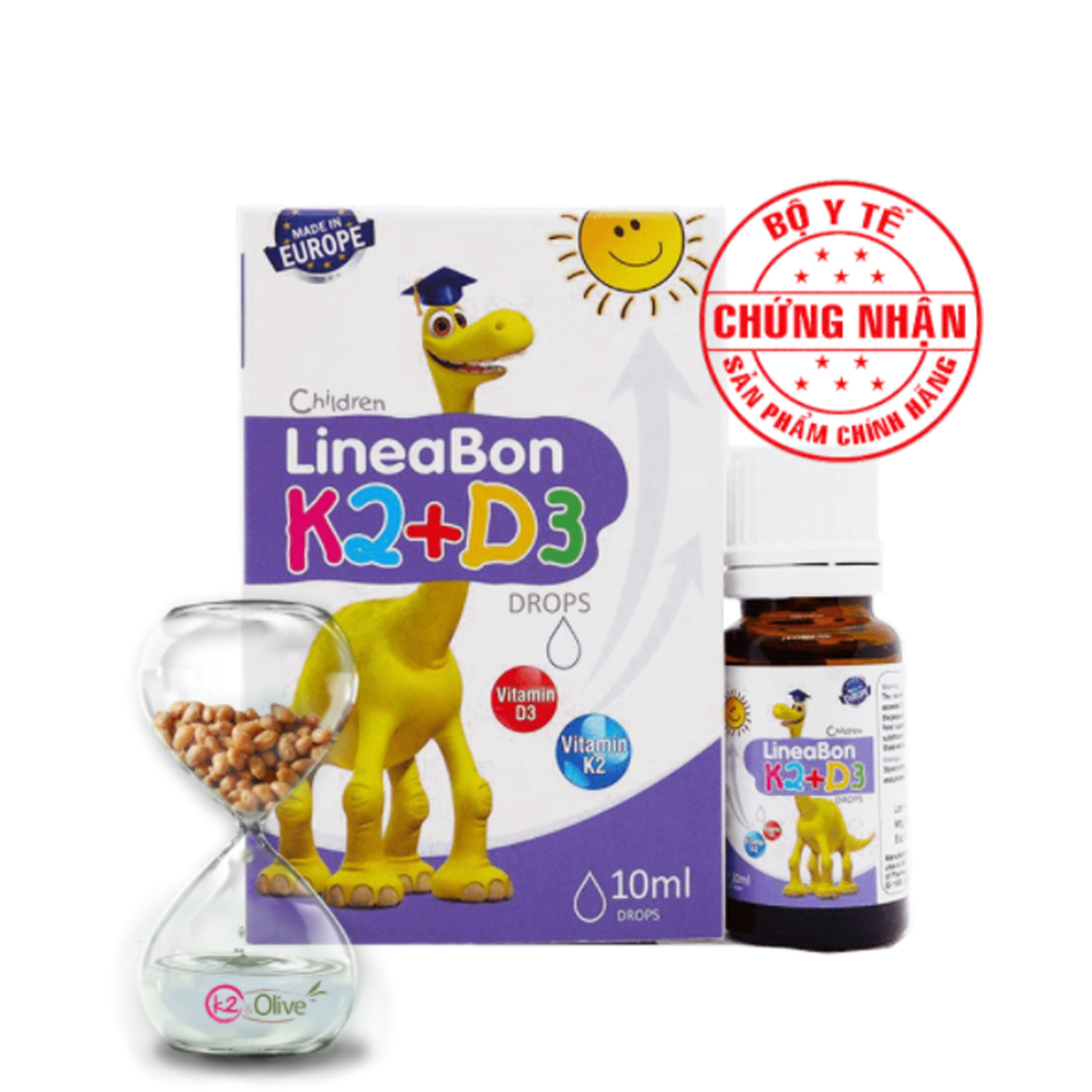 (Chính Hãng) Vitamin D3 K2 Giúp Tăng Chiều Cao Cho Bé Lineabon K2+D3