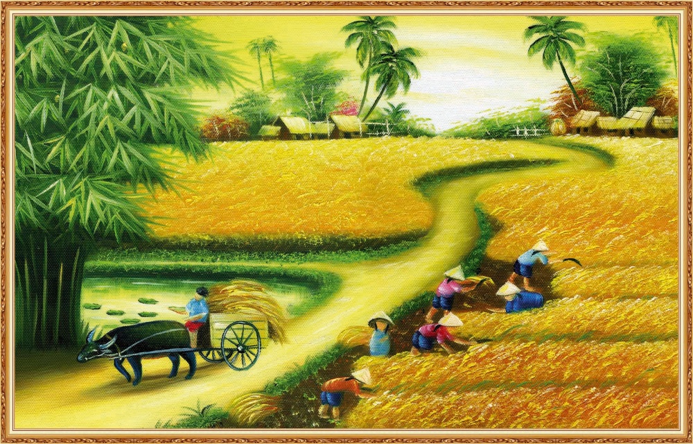 Tranh dán tường 3d đồng quê