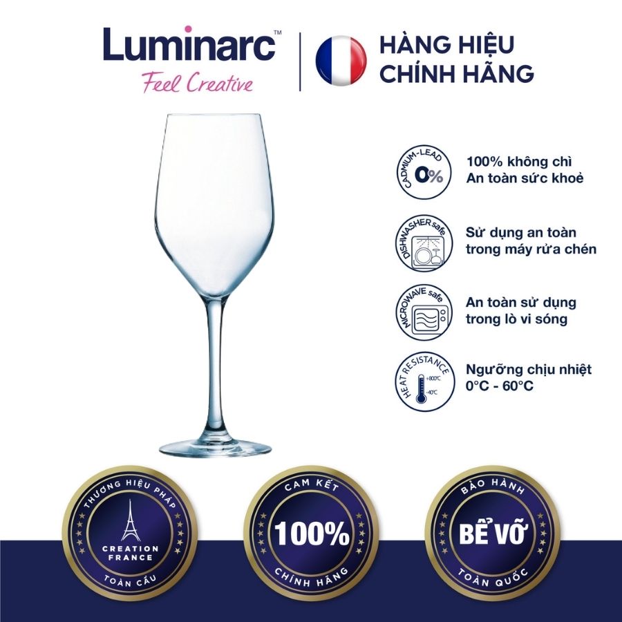 Bộ 6 ly rượu vang thuỷ tinh mineral 270ml - lumih2316