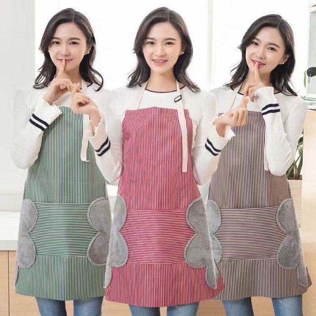 Tạp dề kẻ sọc, tạp dề hoa chống nước, tạp dề nấu ăn dùng trong nhà bếp – tạp dề chống thấm nước