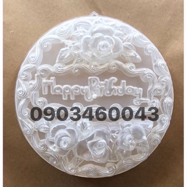 [HCM]Khuôn rau câu 3d (số 2) hình happy Birthday 25cm