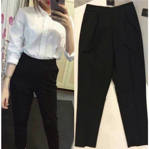 Quần tây công sở chun sau dáng baggy