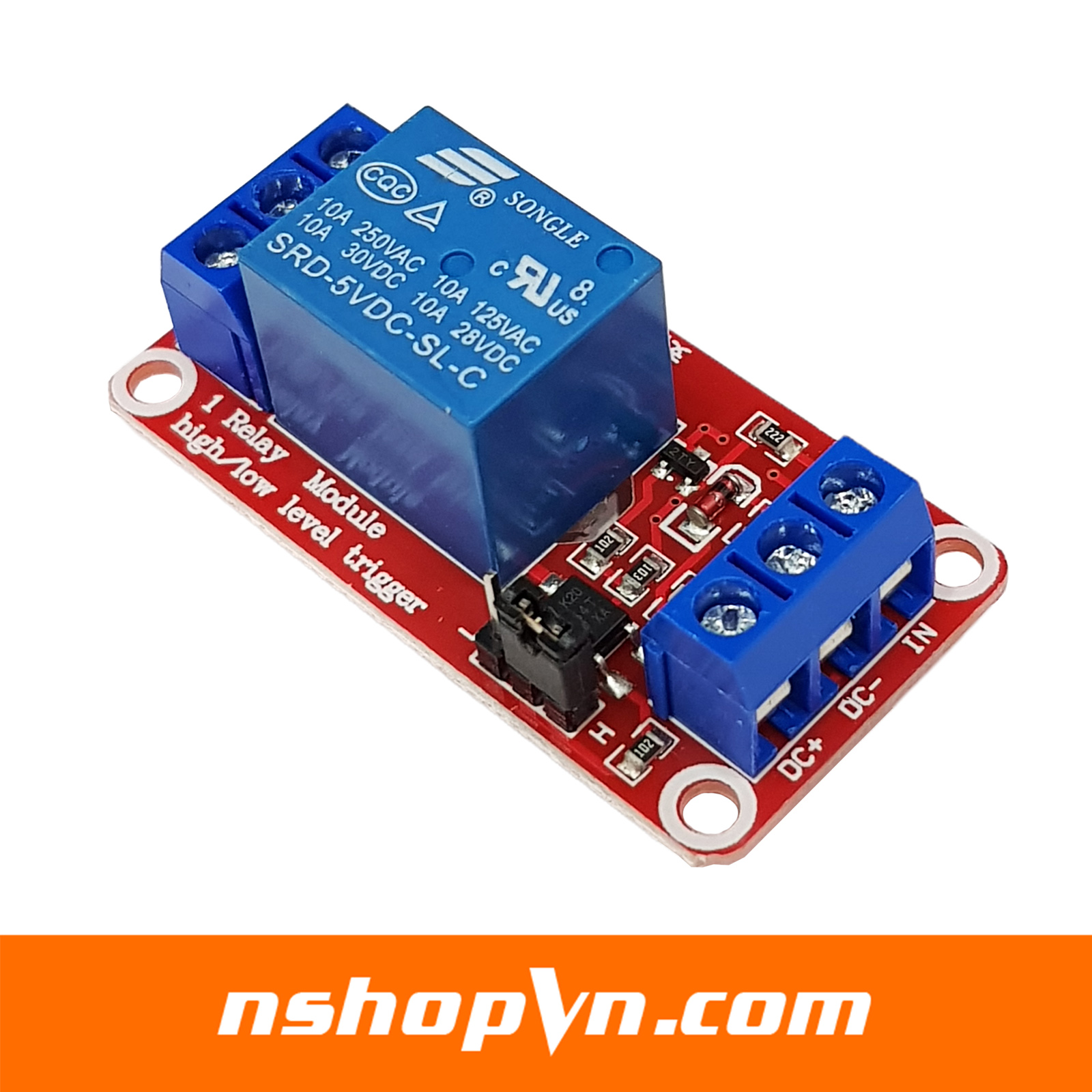 Module 1 Relay Với Opto Cách Ly Kích H/L (5VDC)