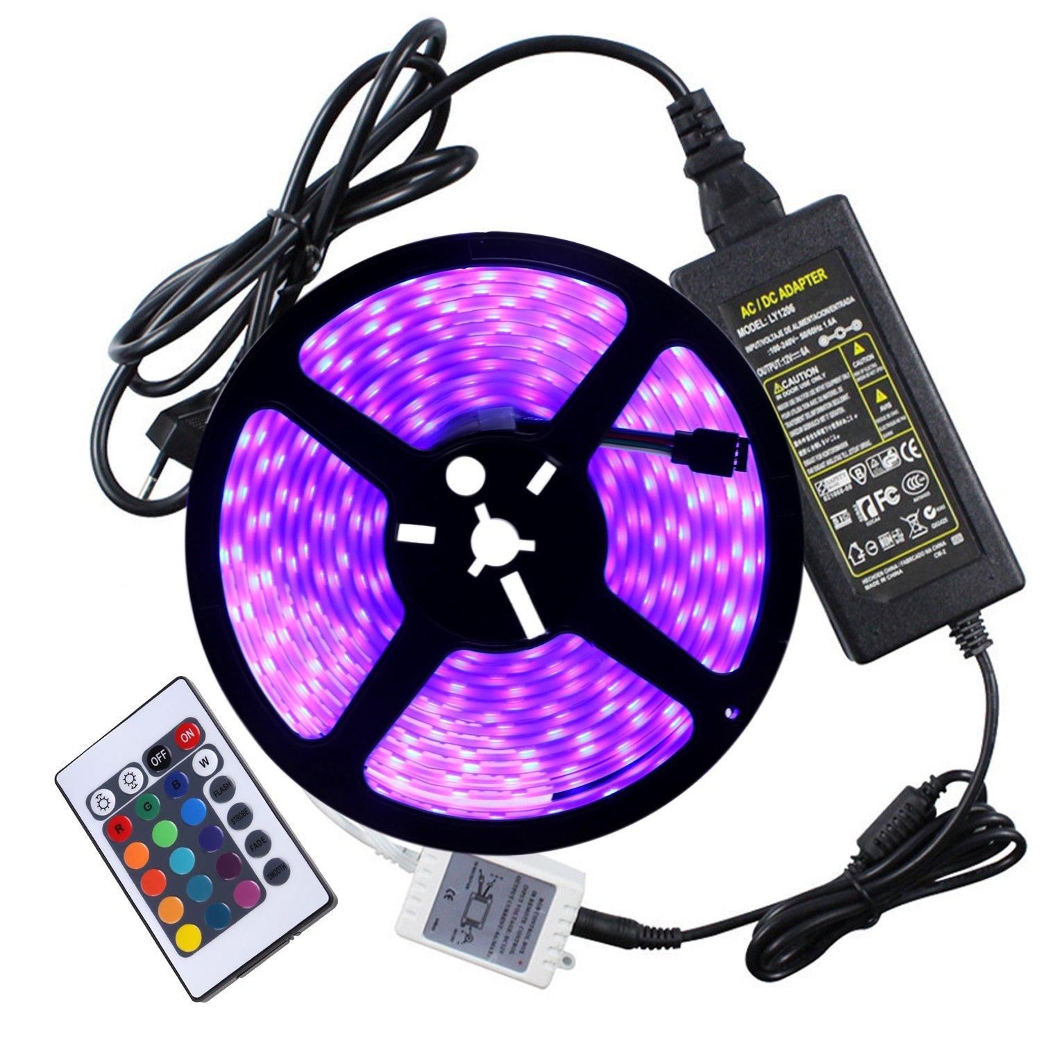 Đèn led dây 5050 cuộn 5m 12V RGB + Nguồn + Khiển