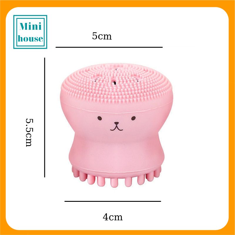 Cọ Rửa Mặt Hình Bạch Tuộc Màu Hồng