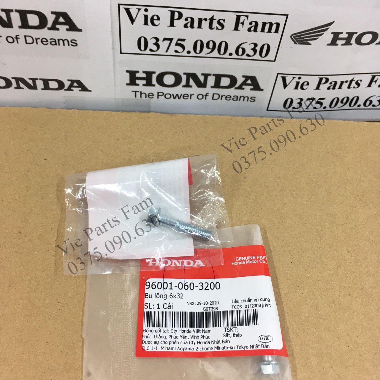 ỐC LỐC MÁY HONDA 6 LY DIN HONDA 100%