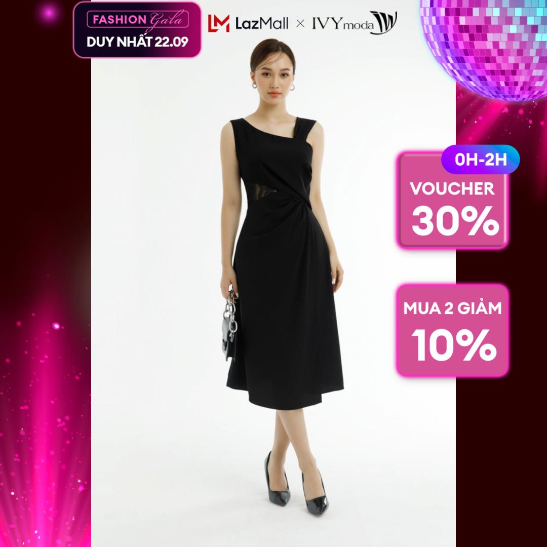 Đầm cut-out phối ren IVY moda MS 41M7357