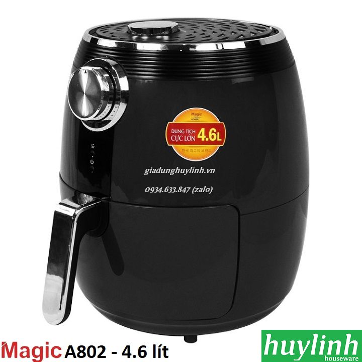 [HCM]Nồi chiên không dầu Magic Korea A-802 - 4.6 lít [Đỏ - Đen]