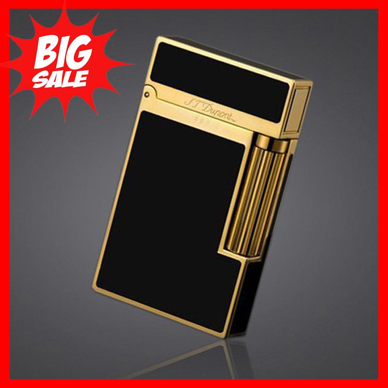 Hộp Quẹt Bật Lửa S.T.Dupont Sơn Đen D02V Dùng Gas Đá Cao Cấp, Thiết Kế Nhỏ Gọn