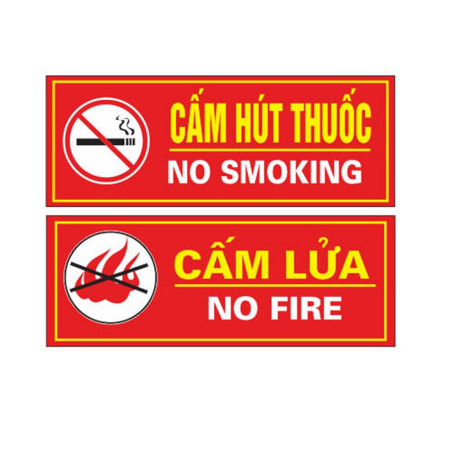 [HCM]Bảng cấm lửa cấm hút thuốc bằng Mica