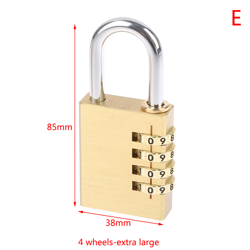 Wletr Ổ khóa kết hợp mã số 3/4 chữ số mini bằng đồng thau cho túi du lịch