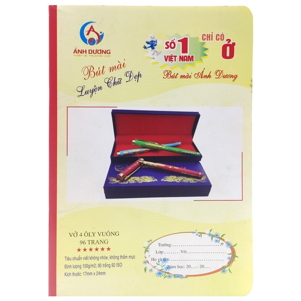 Vở Học Sinh Ánh Dương 4 Ô Ly Đứng 96 Trang