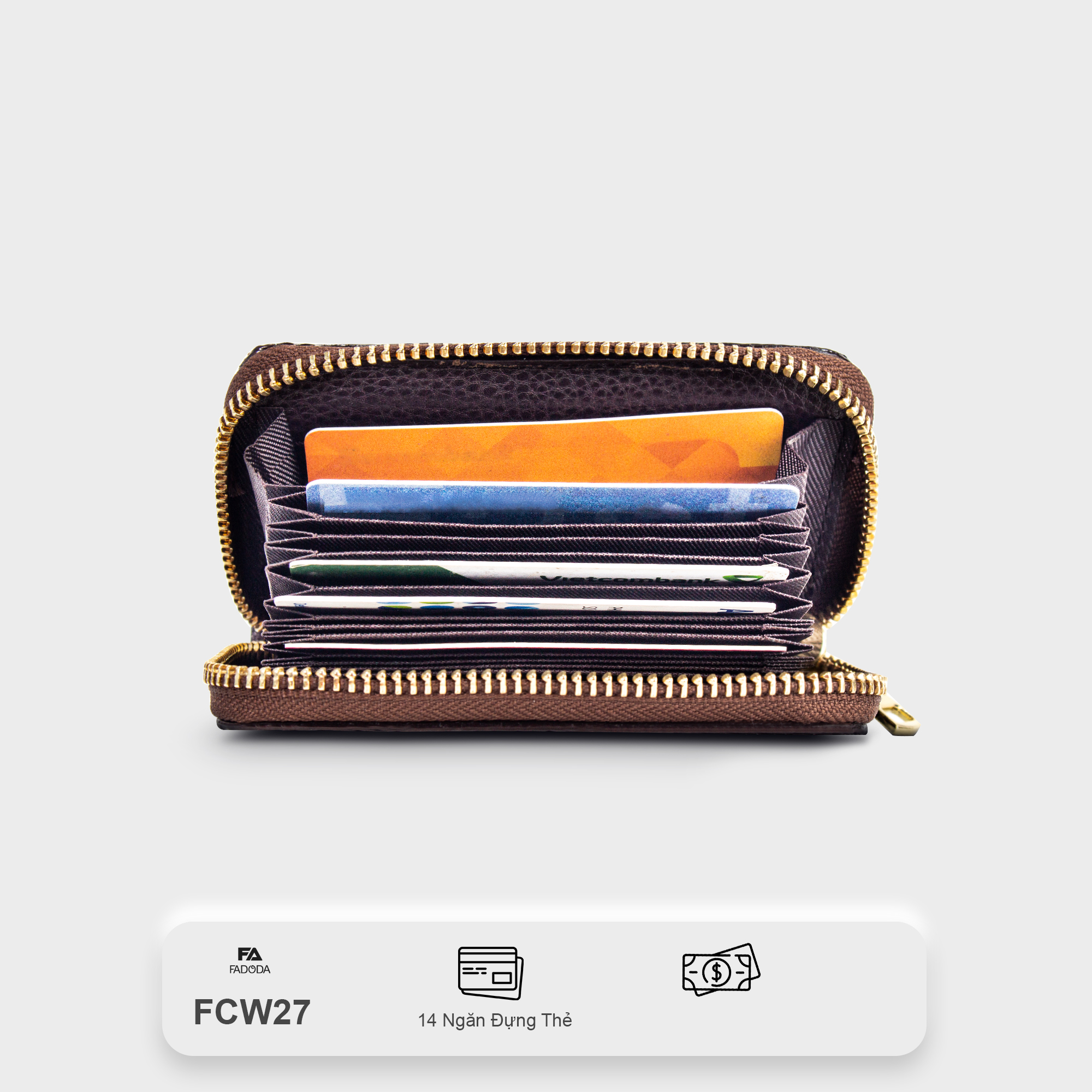 Ví đựng thẻ mini da cá sấu FA DO DA FCW27