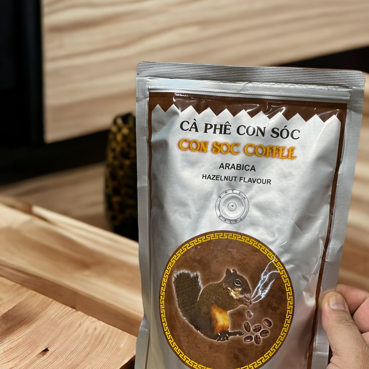 Cà phê CON SÓC BỊCH NÂU 500GAM - Cà phê pha phin