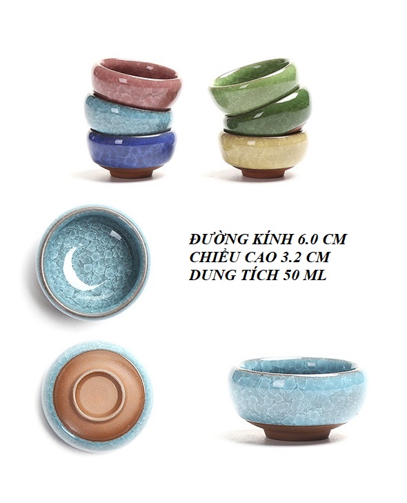 Chén Sứ Cảnh Đức Men Ngọc Cao Cấp Dùng Thưởng Trà (Dung Tích 50 ML)