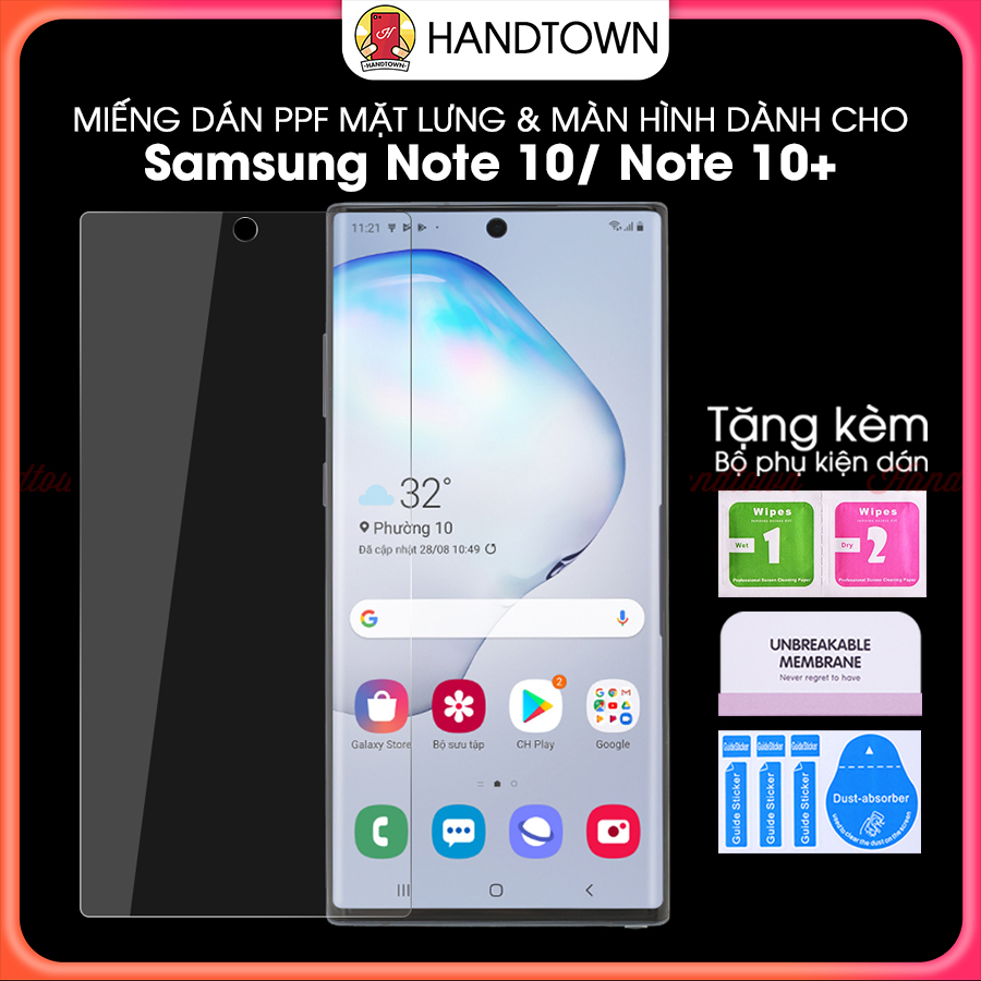Cường Lực PPF Samsung Galaxy Note 10 Note 10+ Plus 128GB 256GB Bảo Vệ Chống Xước Chống Nước Chống Vân Phục Hồi Handtown